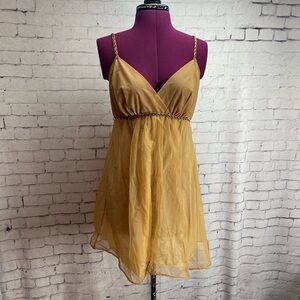 Van Raalte vintage tan chiffon nightgown slip dress size 34